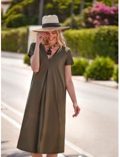 Vestido Midi em viscose da Janira Cores: kaki, marinho Tam. M, L, XL